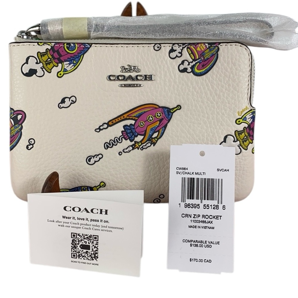 Coach Cosmic Coach Rocket Jax Corner Zip Wristlet